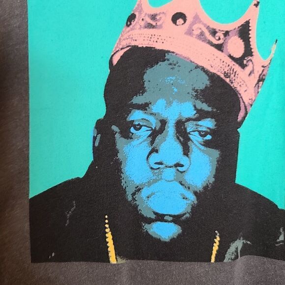 0X 12W Large Notorious Biggie Smalls Pop Art Tee Torrid Grey Raw Hem Mineral - Picture 5 of 7